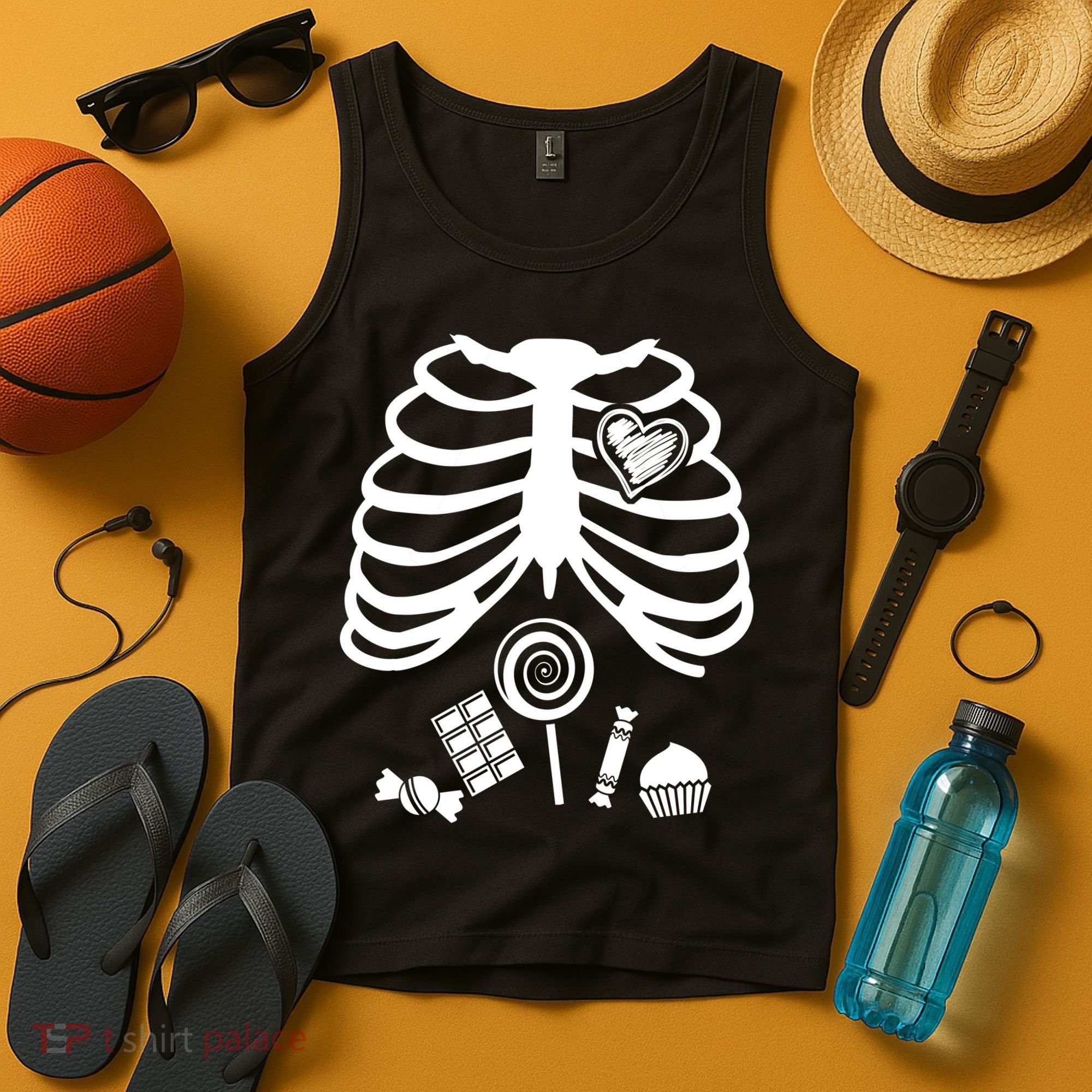 Candy X-Ray Skeleton Rib Cage Tank Top