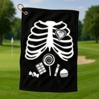 Candy X-Ray Skeleton Rib Cage Golf Towel thumb 1
