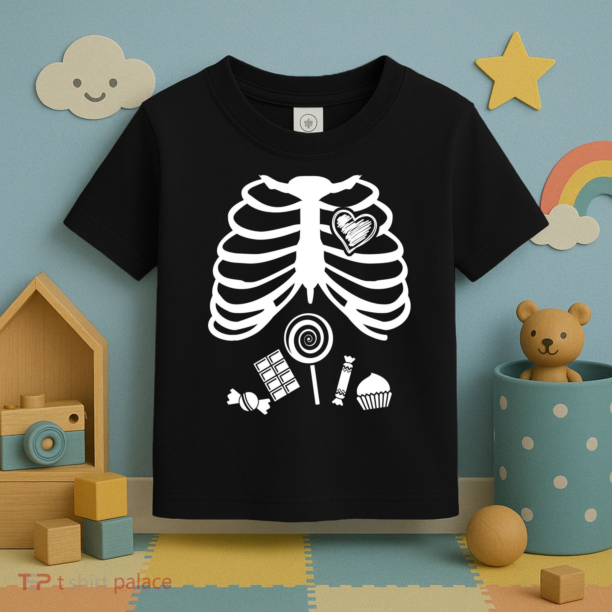 Candy X-Ray Skeleton Rib Cage Toddler T-Shirt