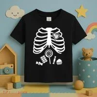 Candy X-Ray Skeleton Rib Cage Toddler T-Shirt thumb 3