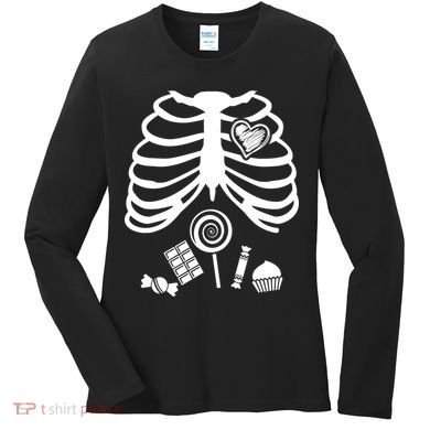 Candy X-Ray Skeleton Rib Cage Women's Long Sleeve Shirt