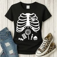 Candy X-Ray Skeleton Rib Cage Women's T-Shirt thumb 3