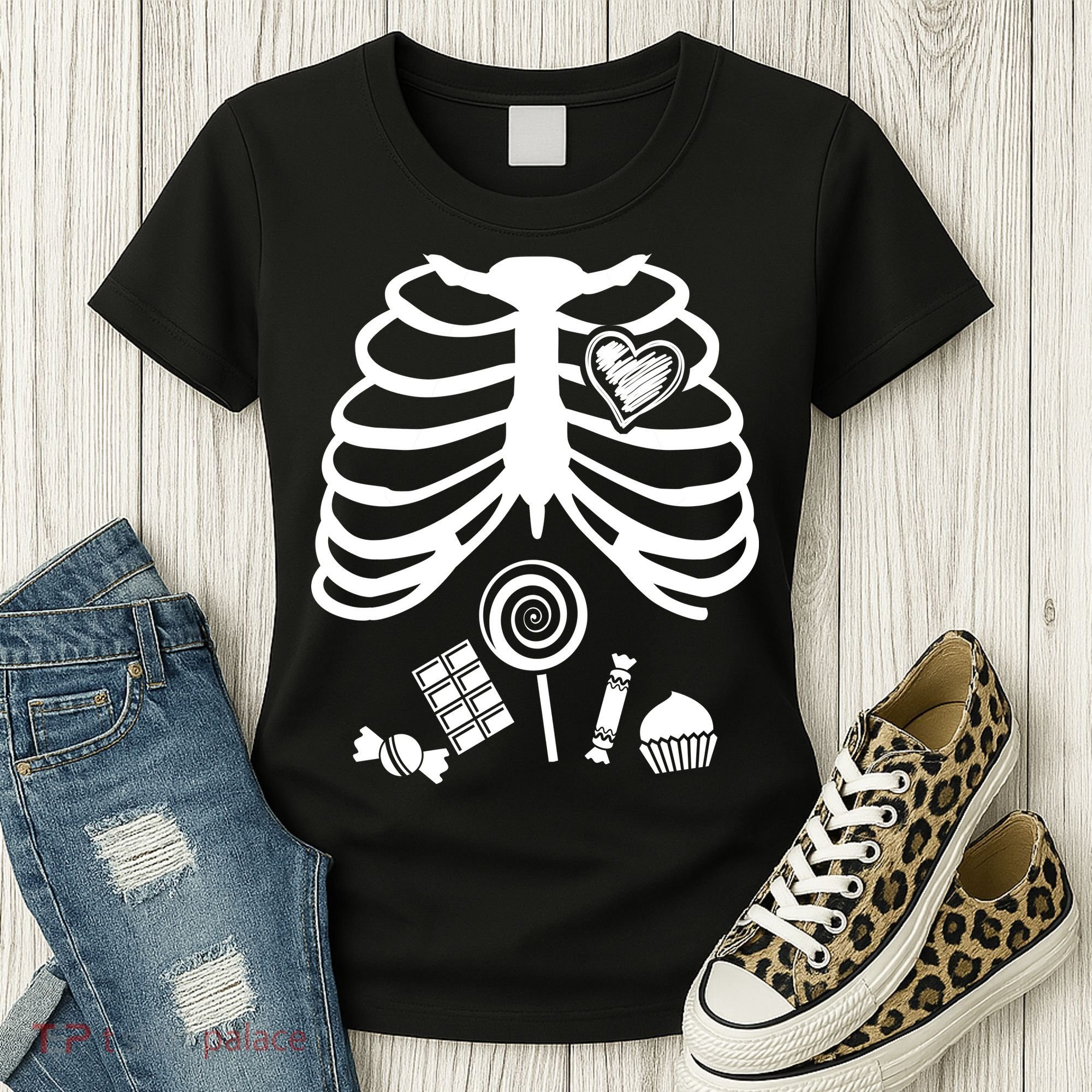 Candy X-Ray Skeleton Rib Cage Women's T-Shirt