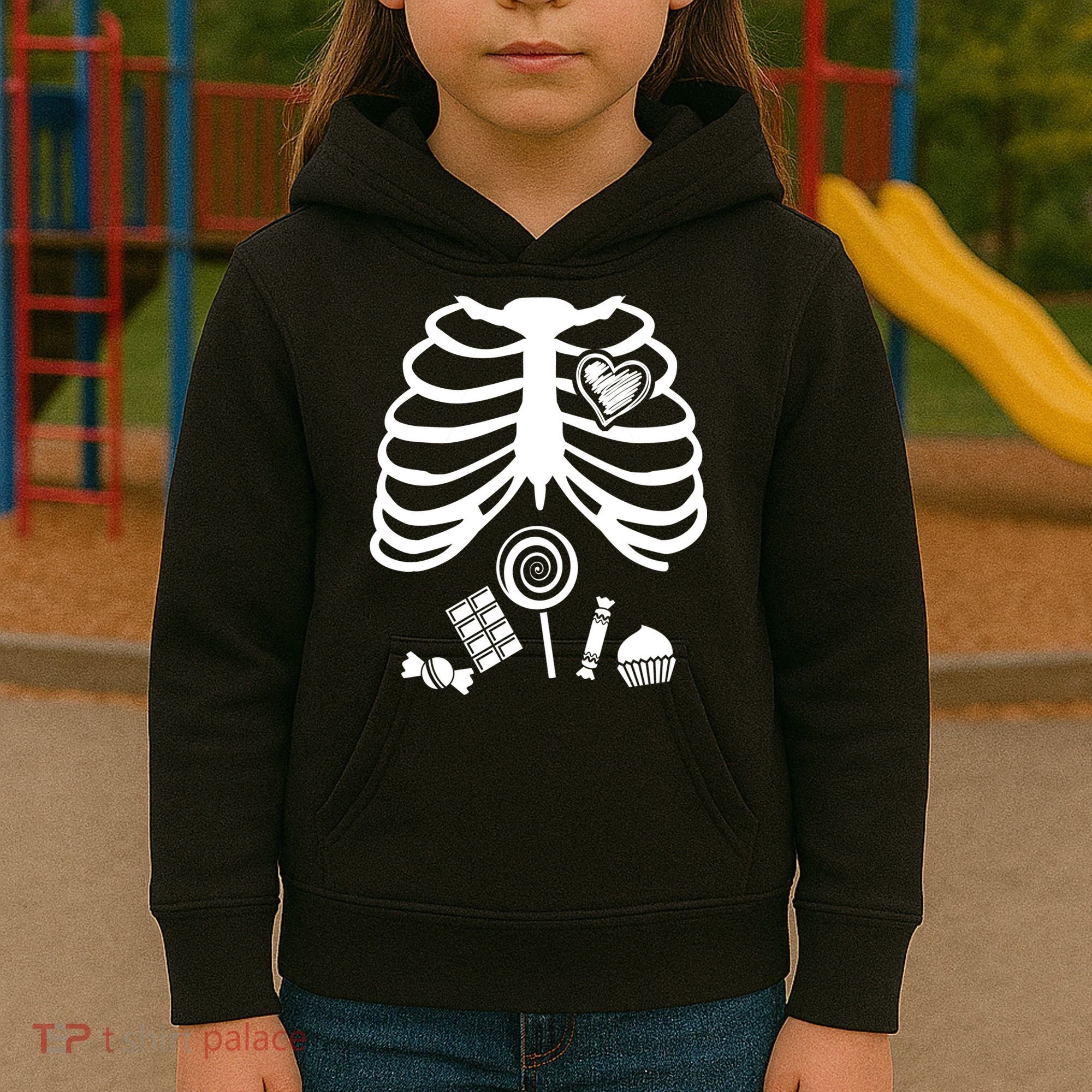 Candy X-Ray Skeleton Rib Cage Kids Hoodie