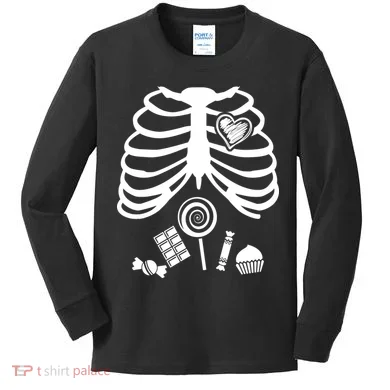 Candy X-Ray Skeleton Rib Cage Kids Long Sleeve Shirt