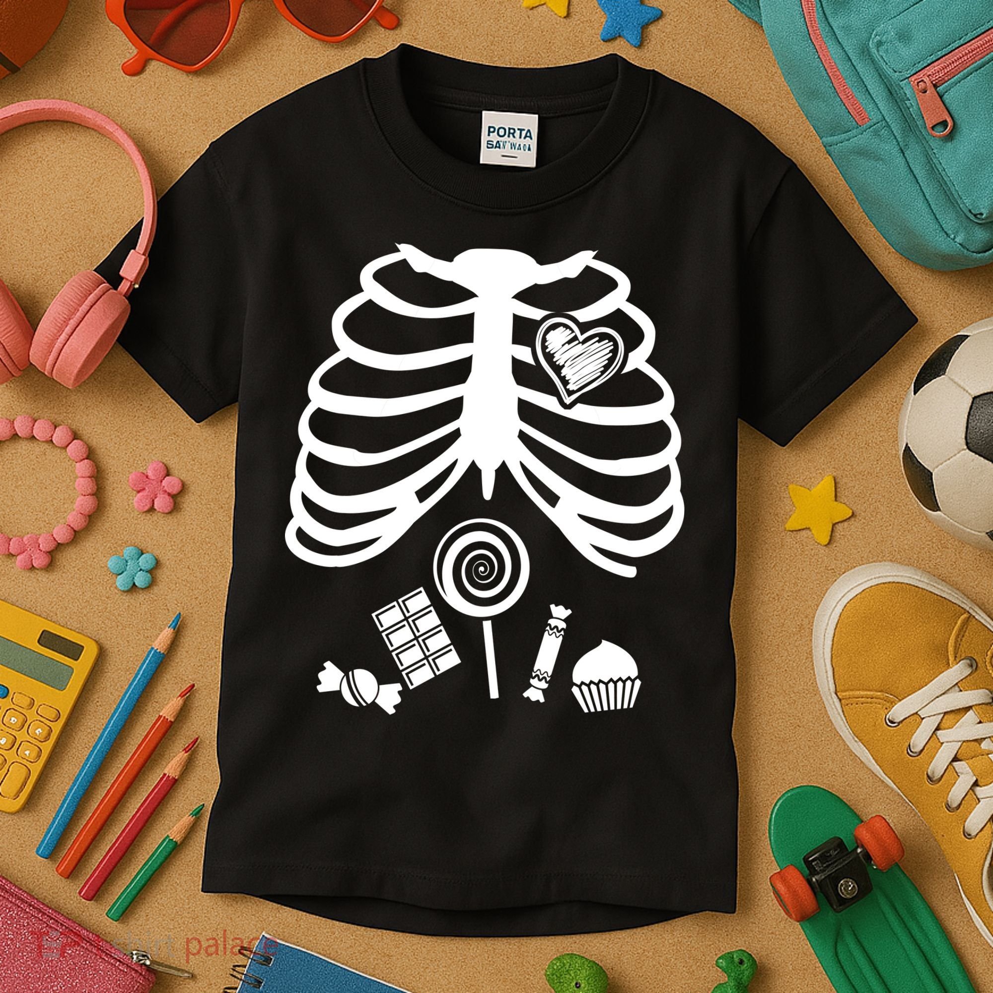 Candy X-Ray Skeleton Rib Cage Kids T-Shirt