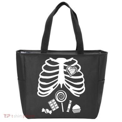 Candy X-Ray Skeleton Rib Cage Tote Bag