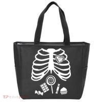 Candy X-Ray Skeleton Rib Cage Tote Bag thumb 0