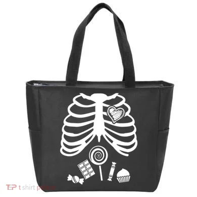 Candy X-Ray Skeleton Rib Cage Tote Bag