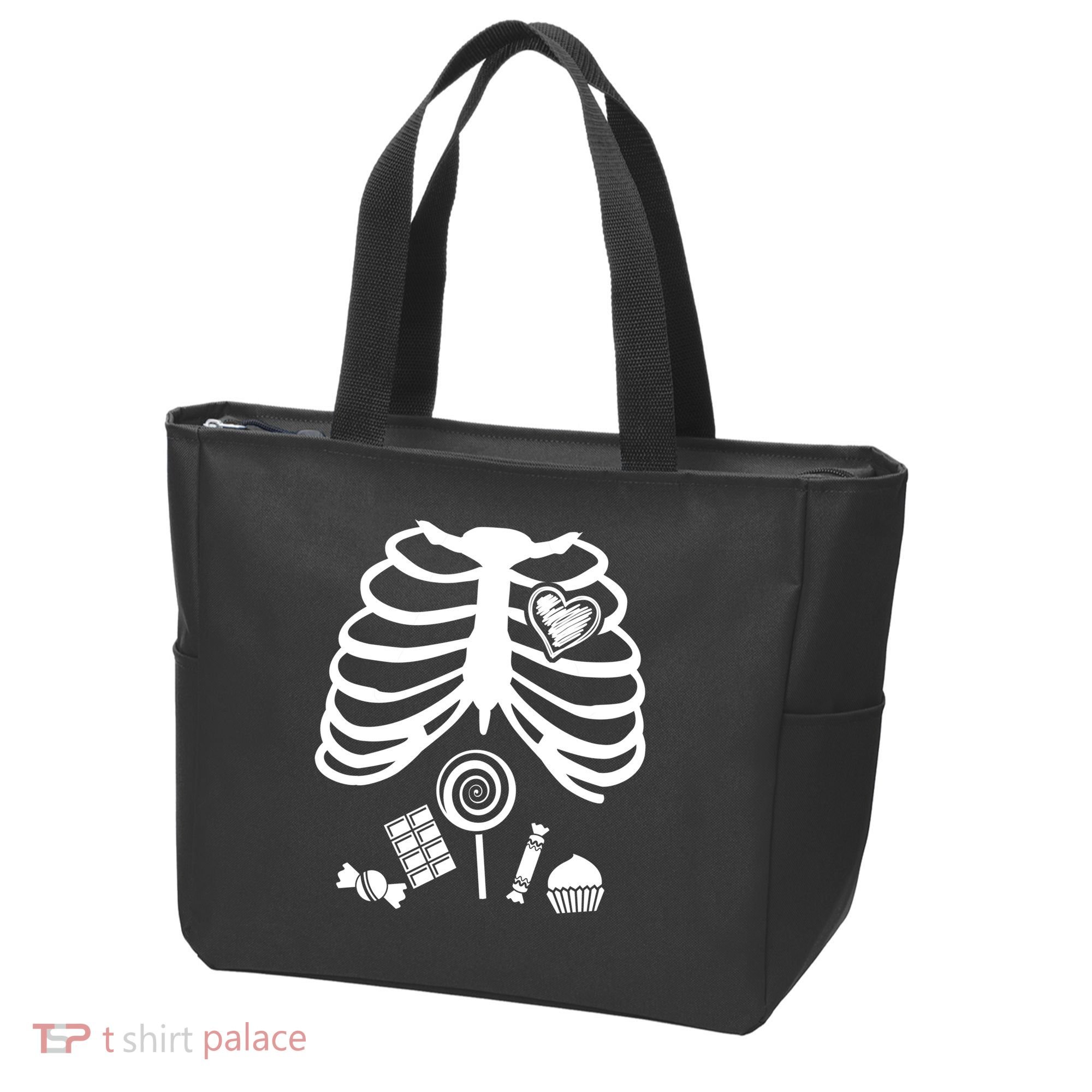 Candy X-Ray Skeleton Rib Cage Tote Bag