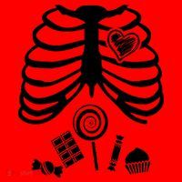 Candy X-Ray Skeleton Rib Cage Santa Hat thumb 1