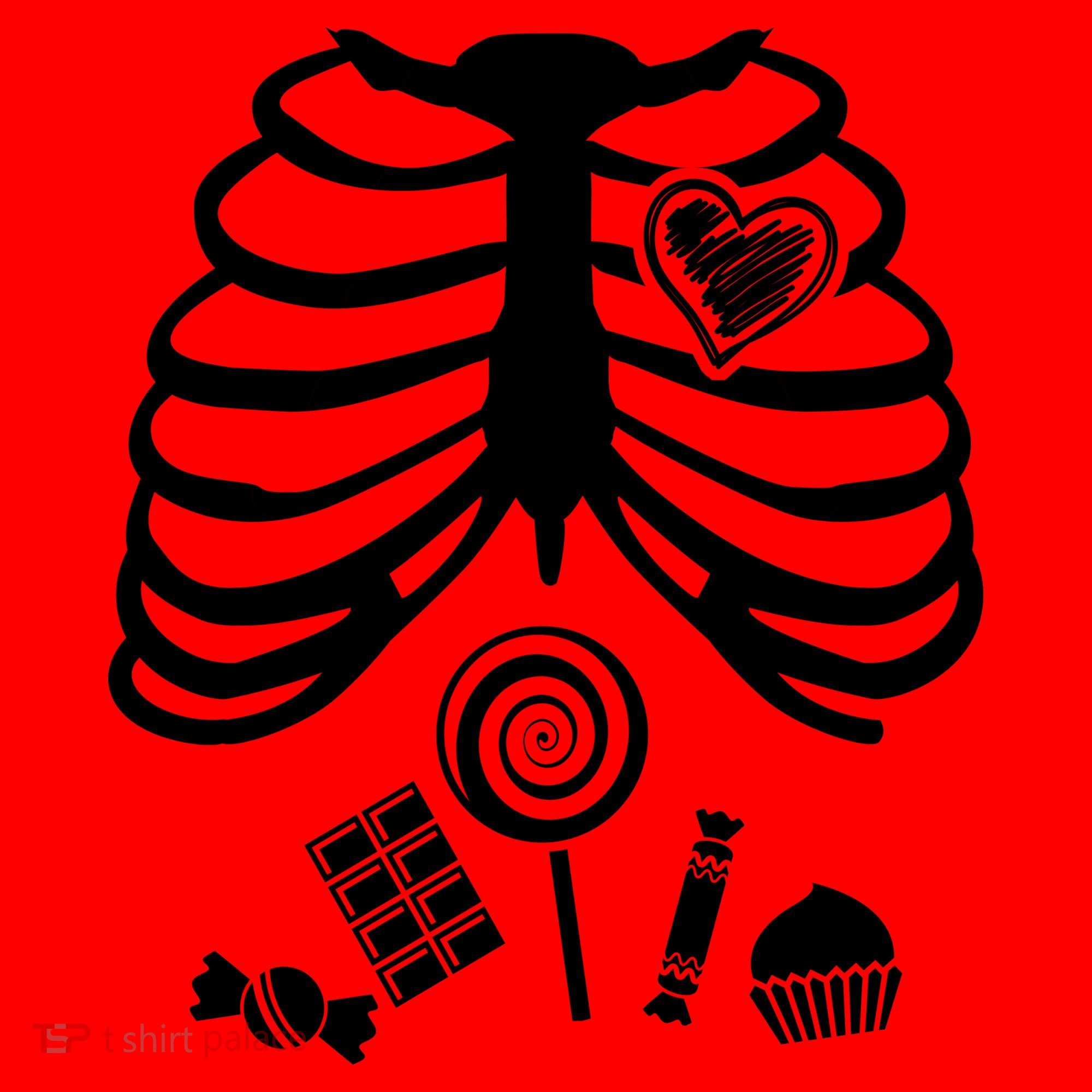 Candy X-Ray Skeleton Rib Cage Santa Hat