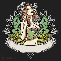 Cannabis Lady Smoking Pot Women's Sweatshirt thumb 2