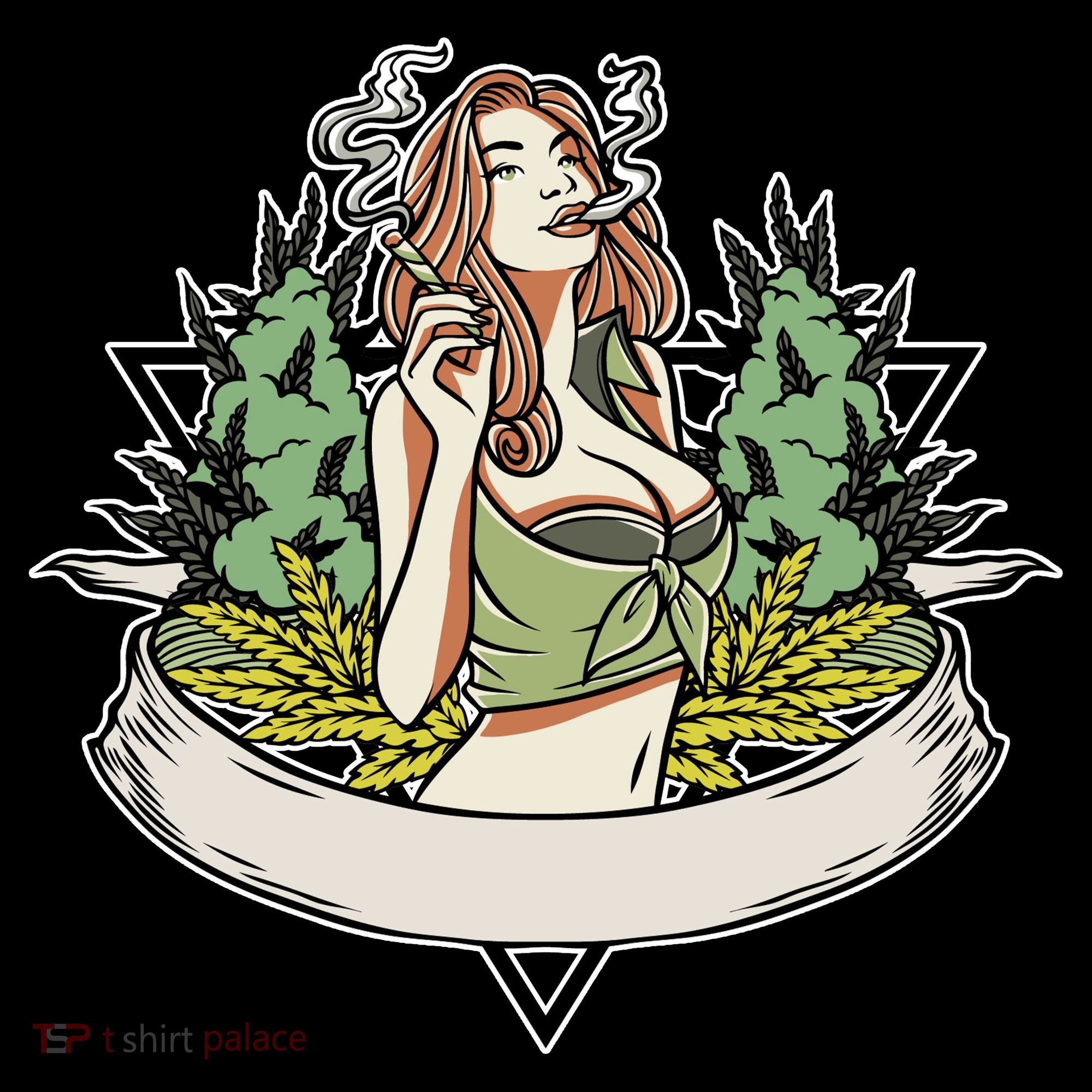 Cannabis Lady Smoking Pot Doggie Tank
