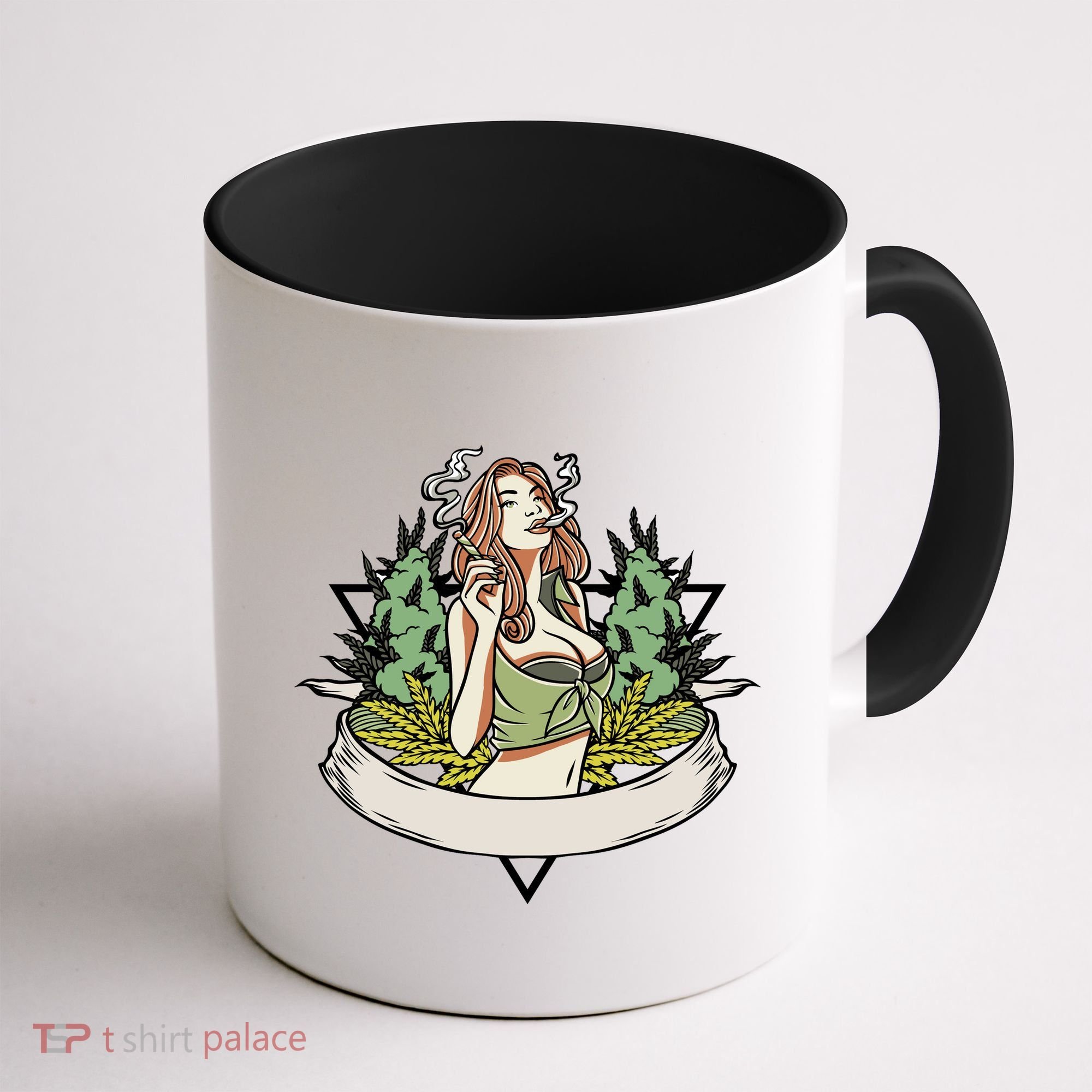 Cannabis Lady Smoking Pot Coffee Mug