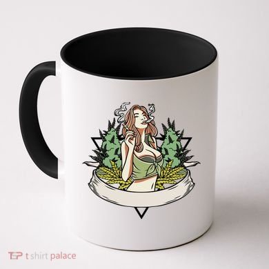 Cannabis Lady Smoking Pot Coffee Mug