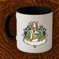 Cannabis Lady Smoking Pot Coffee Mug thumb 2