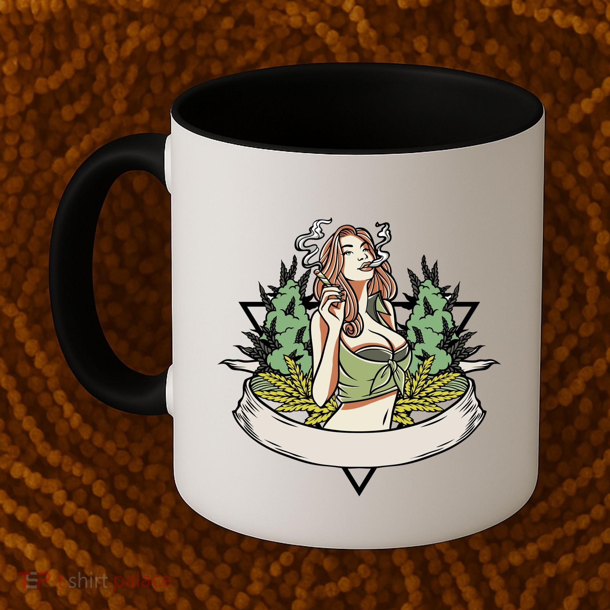 Cannabis Lady Smoking Pot Coffee Mug
