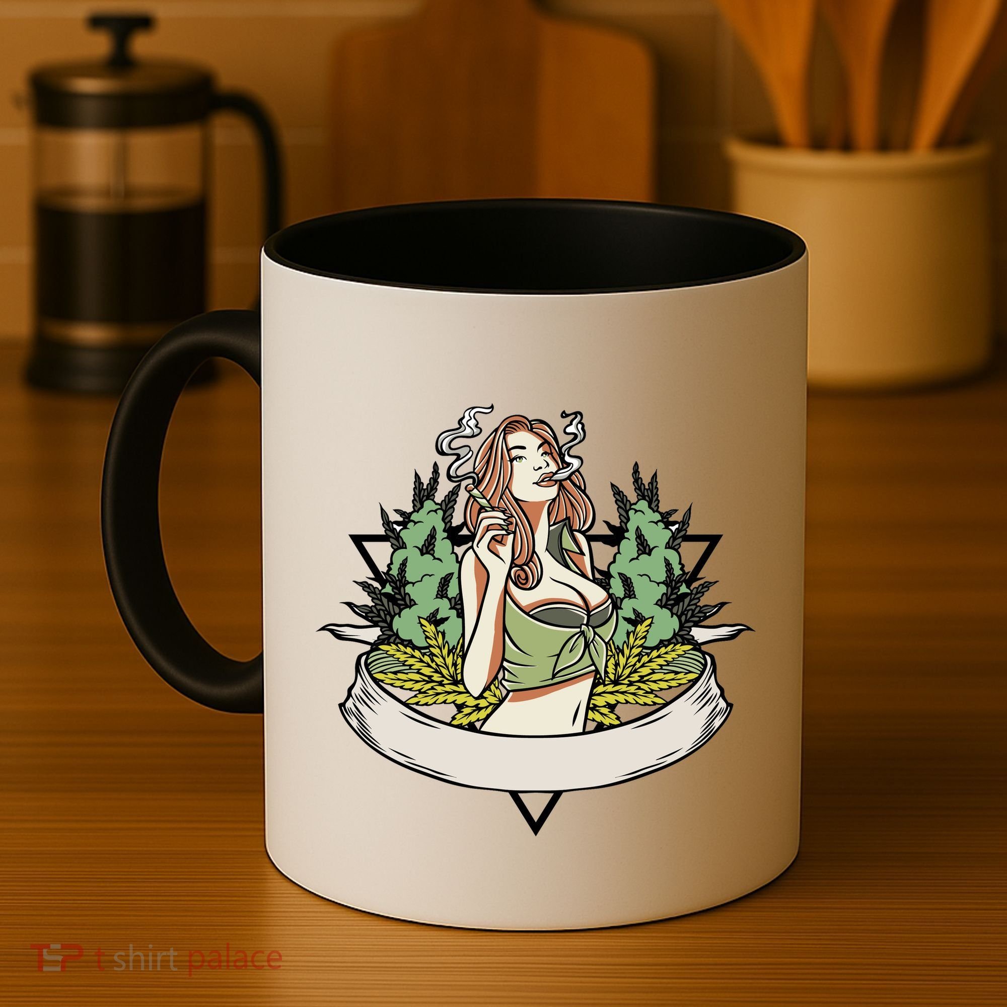 Cannabis Lady Smoking Pot Coffee Mug