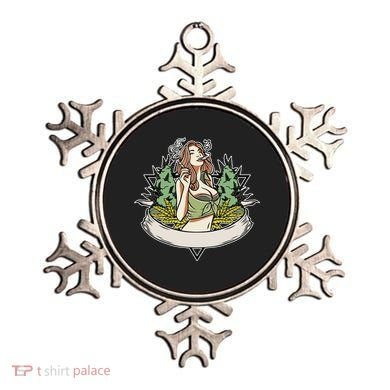 Cannabis Lady Smoking Pot Ornament