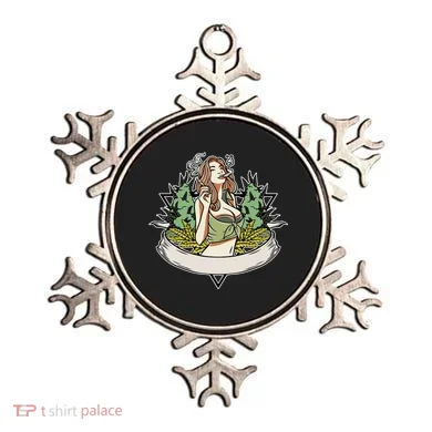 Cannabis Lady Smoking Pot Ornament