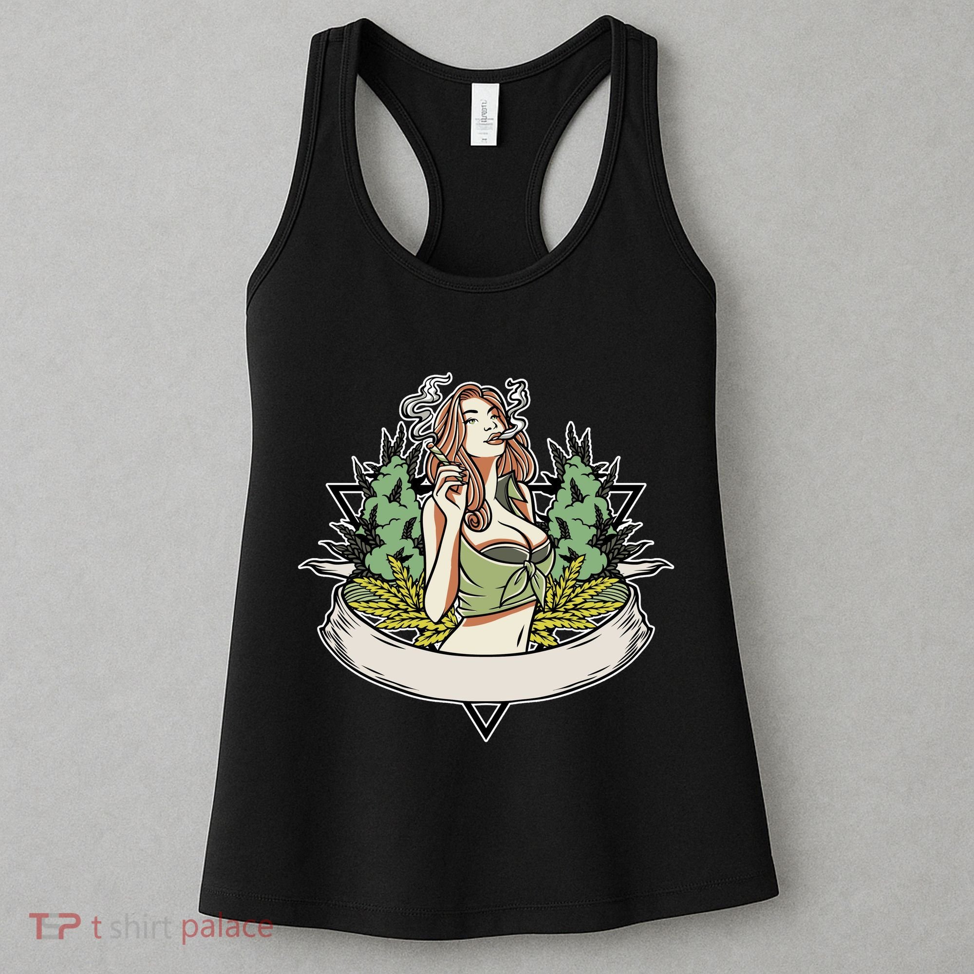 Cannabis Lady Smoking Pot Women's Tank Top