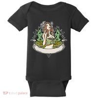 Cannabis Lady Smoking Pot Baby Bodysuit thumb 0