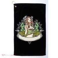 Cannabis Lady Smoking Pot Golf Towel thumb 0