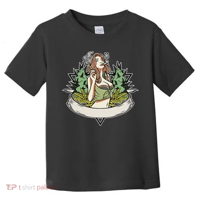 Cannabis Lady Smoking Pot Toddler T-Shirt