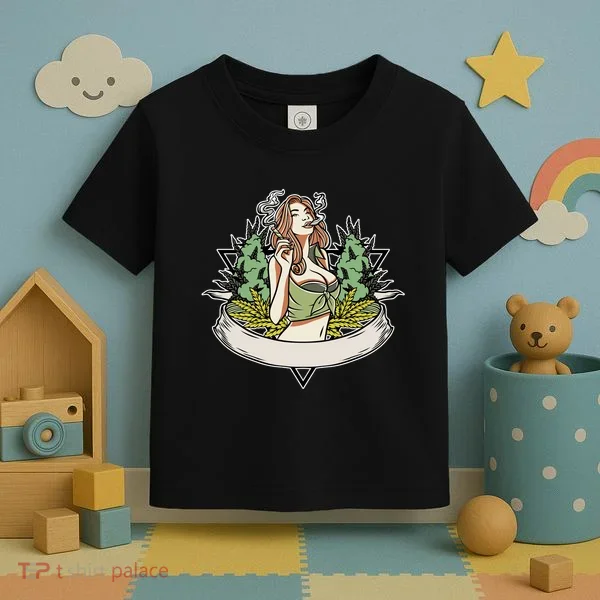 Cannabis Lady Smoking Pot Toddler T-Shirt