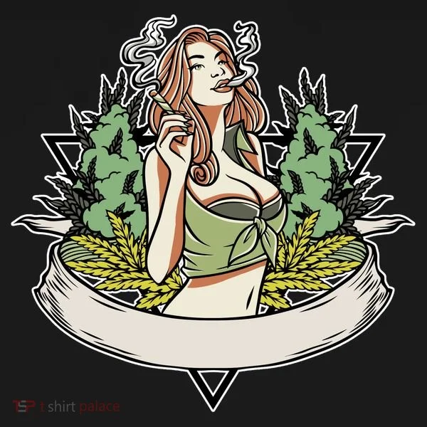 Cannabis Lady Smoking Pot Toddler T-Shirt