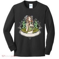 Cannabis Lady Smoking Pot Kids Long Sleeve Shirt thumb 0