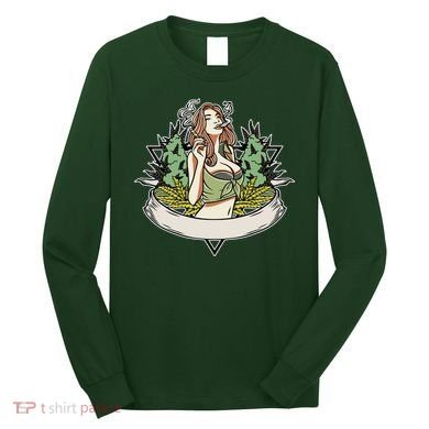 Cannabis Lady Smoking Pot Long Sleeve Shirt