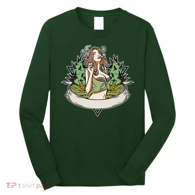 Cannabis Lady Smoking Pot Long Sleeve Shirt