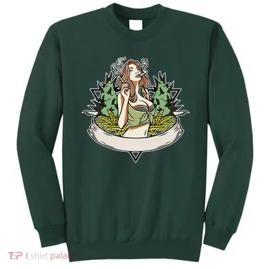 Cannabis Lady Smoking Pot Sweatshirt