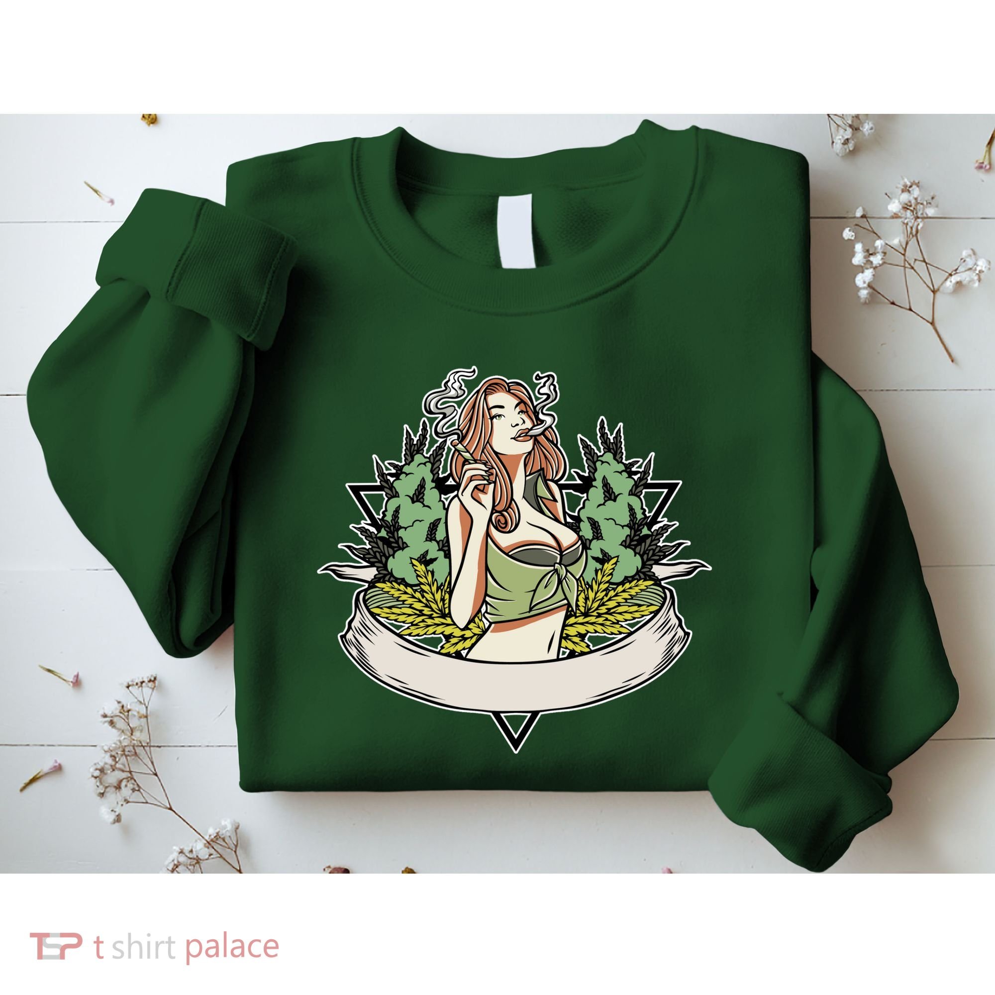 Cannabis Lady Smoking Pot Sweatshirt