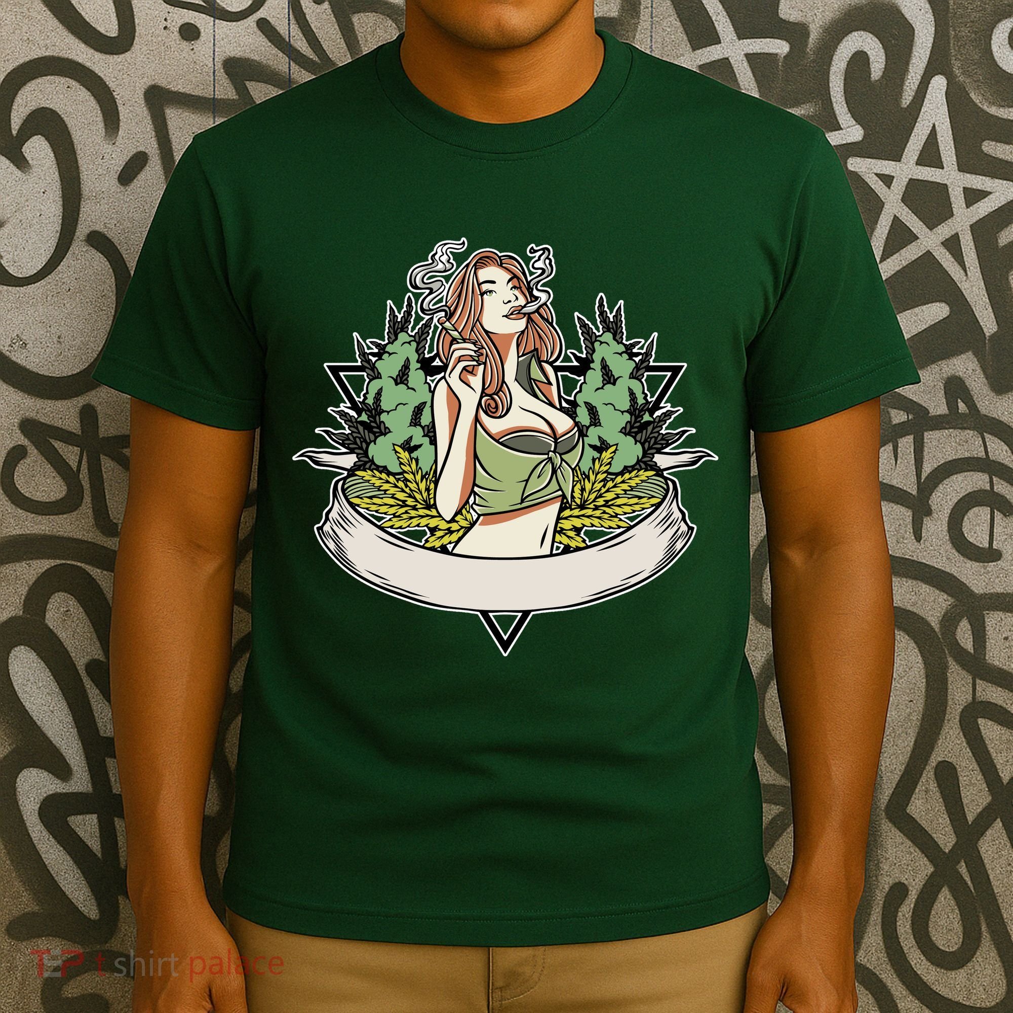 Cannabis Lady Smoking Pot T-Shirt
