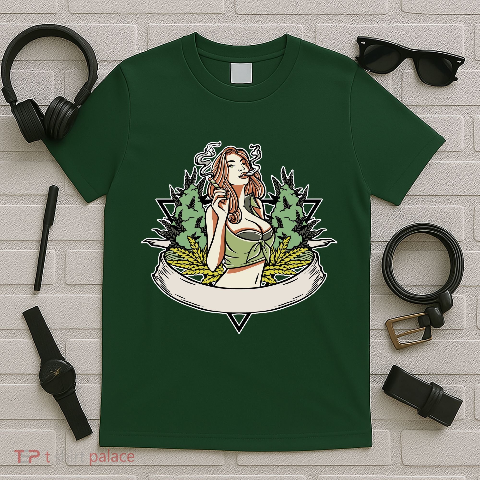 Cannabis Lady Smoking Pot T-Shirt