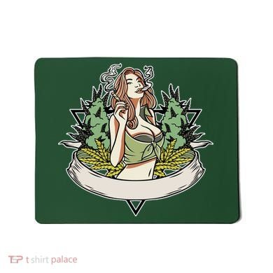 Cannabis Lady Smoking Pot Mousepad