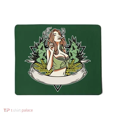 Cannabis Lady Smoking Pot Mousepad