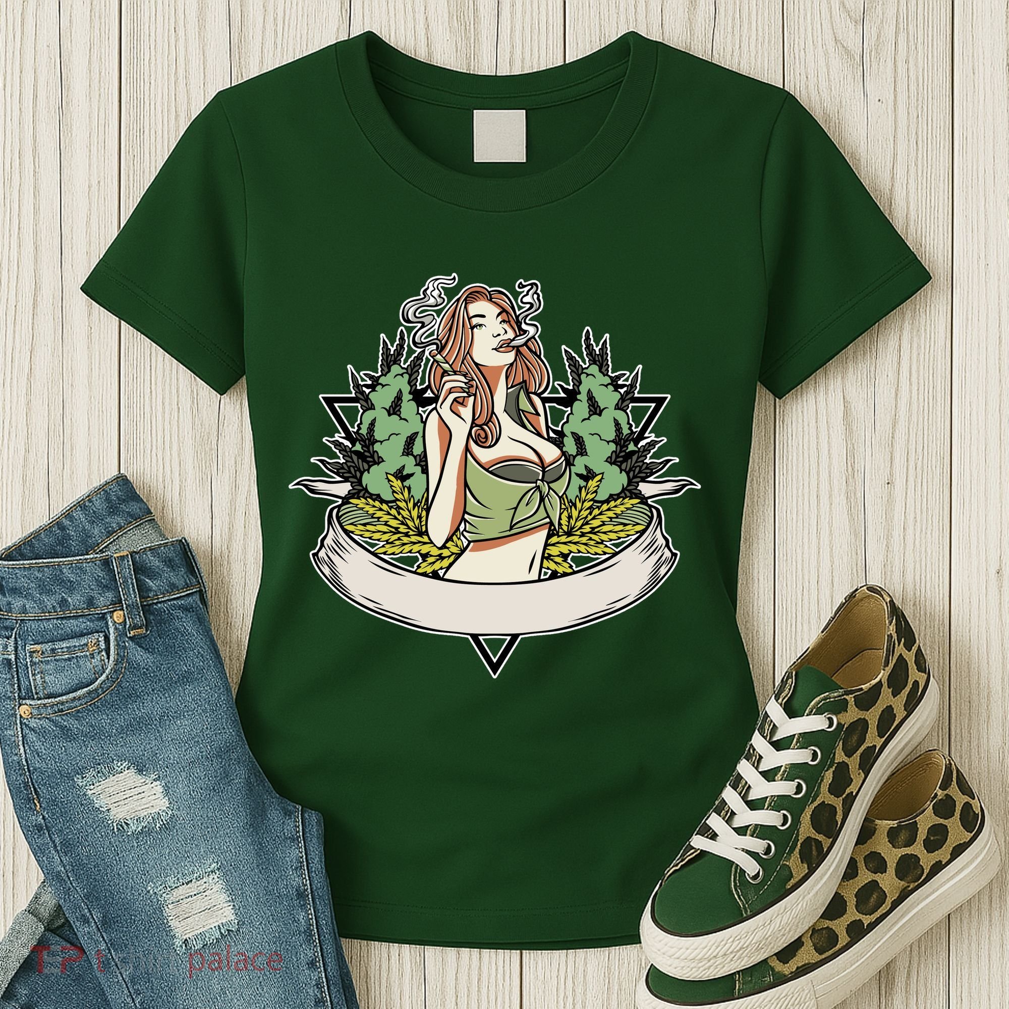 Cannabis Lady Smoking Pot Women's T-Shirt