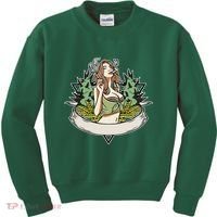 Cannabis Lady Smoking Pot Kids Sweatshirt thumb 0