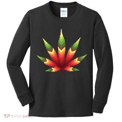 Cannabis Leaf Kids Long Sleeve Shirt