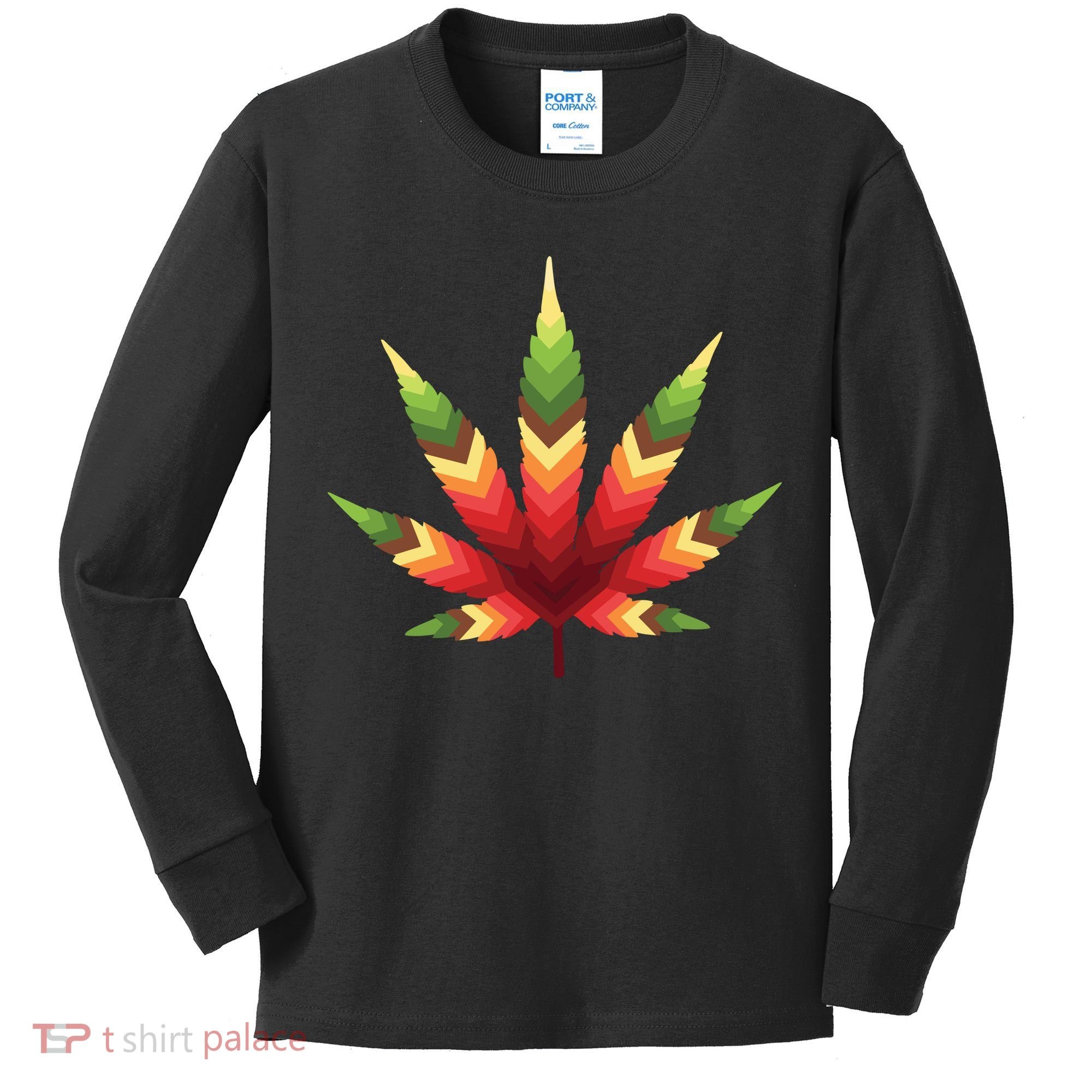 Cannabis Leaf Kids Long Sleeve Shirt