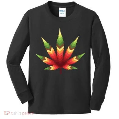 Cannabis Leaf Kids Long Sleeve Shirt
