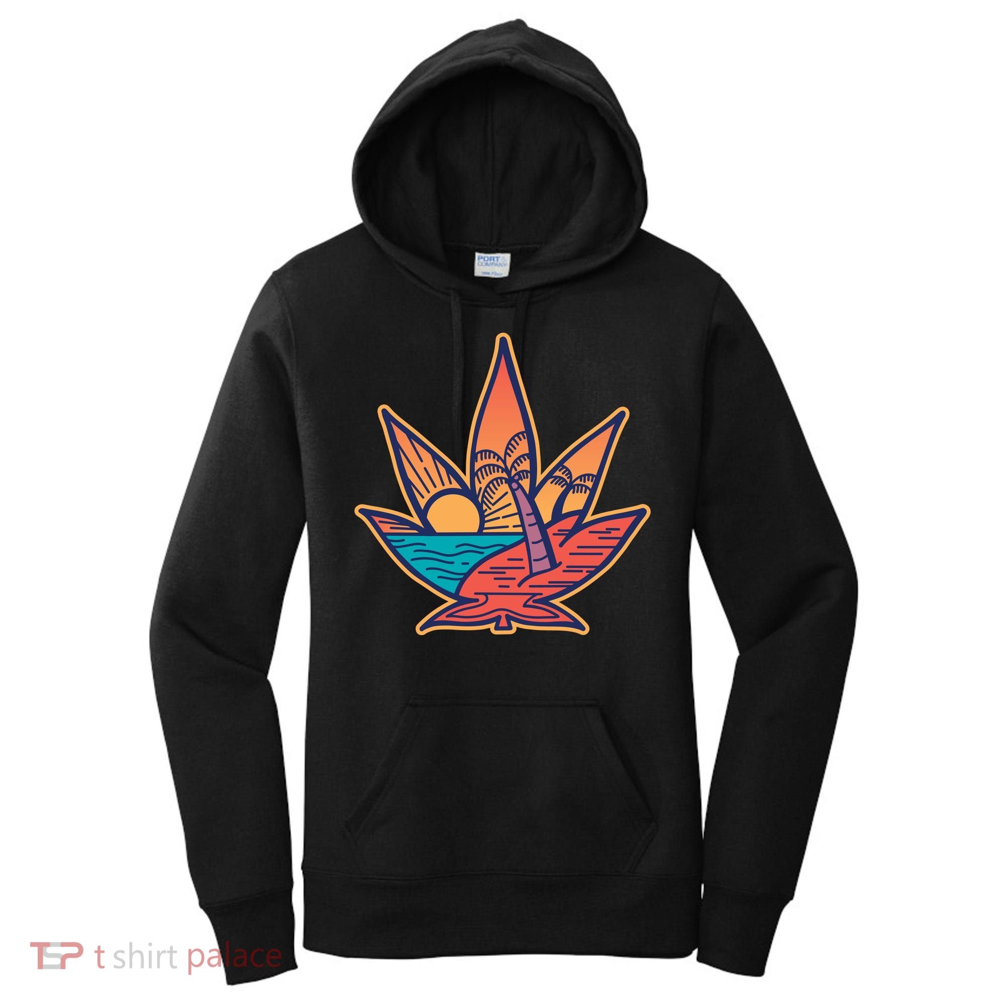 Cannabis Leaf Beach Women's Hoodie