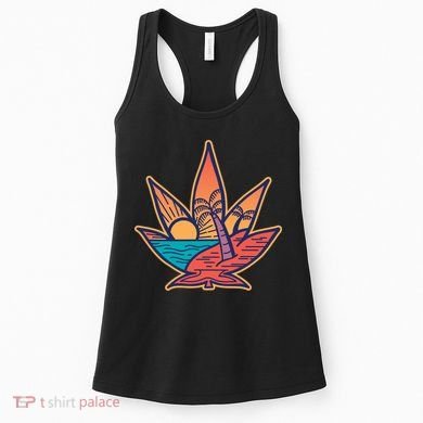 Cannabis Leaf Beach Women's Tank Top