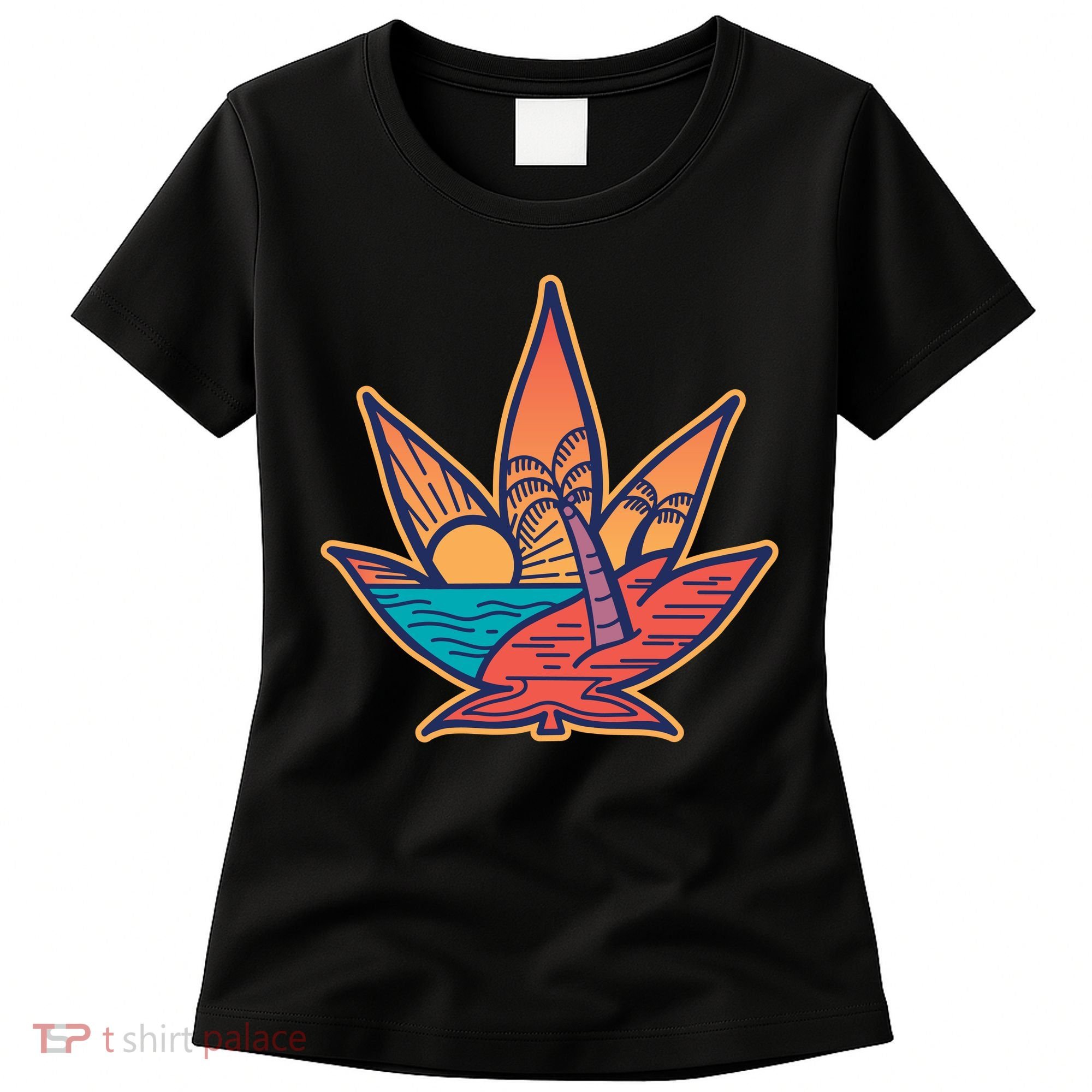 Cannabis Leaf Beach Women's T-Shirt