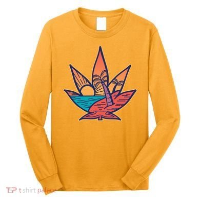 Cannabis Leaf Beach Long Sleeve Shirt