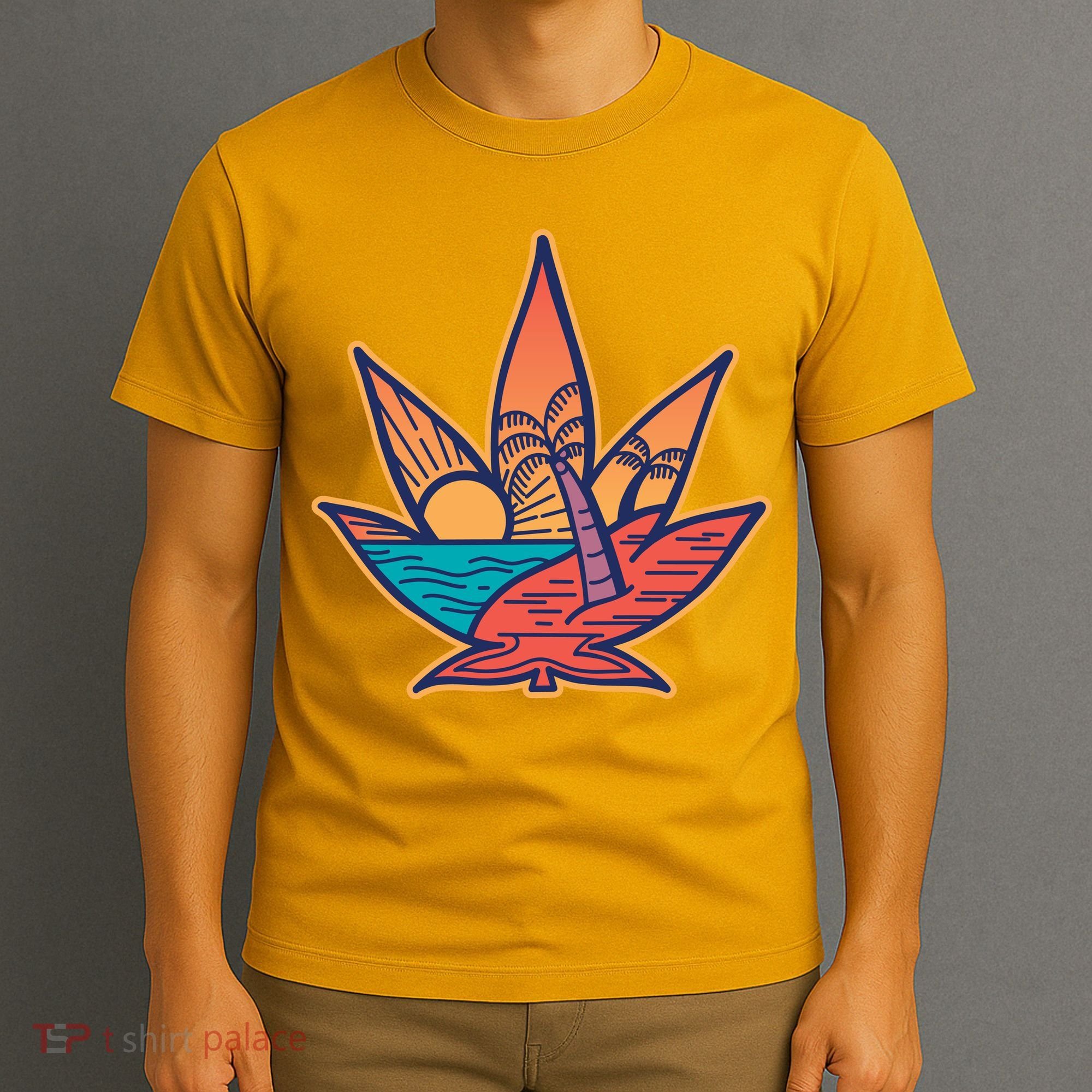 Cannabis Leaf Beach T-Shirt